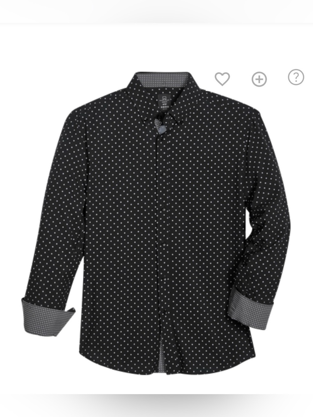 Michael Strahan Modern Fit Performance Stretch Shirt | Black/White | Men’s L